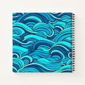 抽象芸術ブルーターコイズ海水波 | ノートブック (裏面)