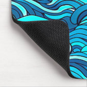 抽象芸術ブルーターコイズ海水波 | マウスパッド (コーナー)