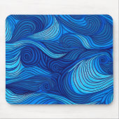 抽象芸術ブルーターコイズ海水波 | マウスパッド (正面)