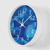 抽象芸術ブルーターコイズ海水波 | 壁時計 (傾斜)