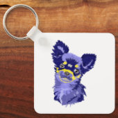 抽象芸術ブルーチワフアキーチェーン キーホルダー (正面)