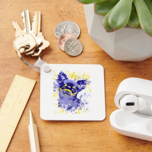 抽象芸術ブルーチワフアキーチェーン キーホルダー (デスク)