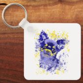 抽象芸術ブルーチワフアキーチェーン キーホルダー (正面)