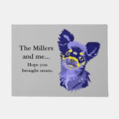 抽象芸術ブルーチワワ ドアマット (正面)