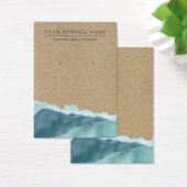 抽象芸術ブルーティール(緑がかった色)クラフトイヤリングディスプレイカード (デスク)