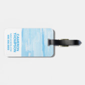 抽象芸術ブルーテクスチャ|名前の追加 ラゲッジタグ (裏面横)