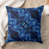 抽象芸術ブルーデザインはジグザグに形成される クッション (ブランケット)