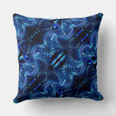 抽象芸術ブルーデザインはジグザグに形成される クッション (裏面)