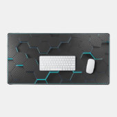 抽象芸術ブルーデスクマット！ デスクマット (キーボード&マウス)