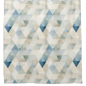 抽象芸術ブルートランタルビーチパターン シャワーカーテン (正面)