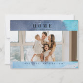 抽象芸術ブルーニューホームフォーホリデーズフォトムービング シーズンカード (正面)