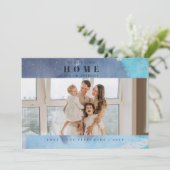 抽象芸術ブルーニューホームフォーホリデーズフォトムービング シーズンカード (スタンド正面)