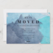 抽象芸術ブルーニューホームフォーホリデーズフォトムービング シーズンカード (裏面)