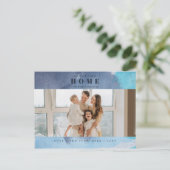 抽象芸術ブルーニューホームフォーホリデーズフォトムービング ポストカード (スタンド正面)