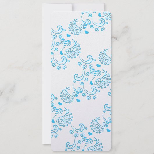 抽象芸術ブルーバタフライまたはのまわりに結婚ズ 招待状 (裏面)