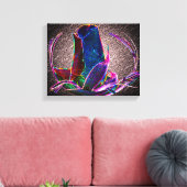 抽象芸術ブルーバラ花 キャンバスプリント (インサイチュ (リビング))