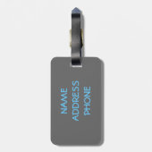 抽象芸術ブルーバード*パーソナライズ* ラゲッジタグ (裏面縦)