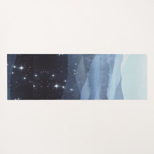 抽象芸術ブルーパーソナライズされた山脈 ヨガマット (裏面(横))