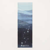 抽象芸術ブルーパーソナライズされた山脈 ヨガマット (正面)