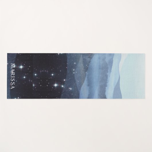 抽象芸術ブルーパーソナライズされた山脈 ヨガマット (正面(横))