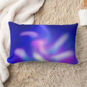 抽象芸術ブルーパープルぼやけフローラ ランバークッション (ブランケット)