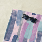 抽象芸術ブルーパープルピンク ビーチタオル (インサイチュ)