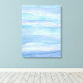 抽象芸術ブルーパープル海層水彩Canv キャンバスプリント (インサイチュ (ウッドフロア))