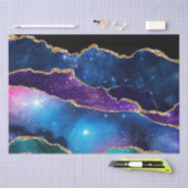 抽象芸術ブルーパープル金ゴールドグリッター天安座 薄葉紙 (クラフト)