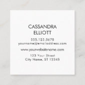 抽象芸術ブルーパープル&金ゴールドアルコールインクリキッドアート スクエア名刺 (裏面)