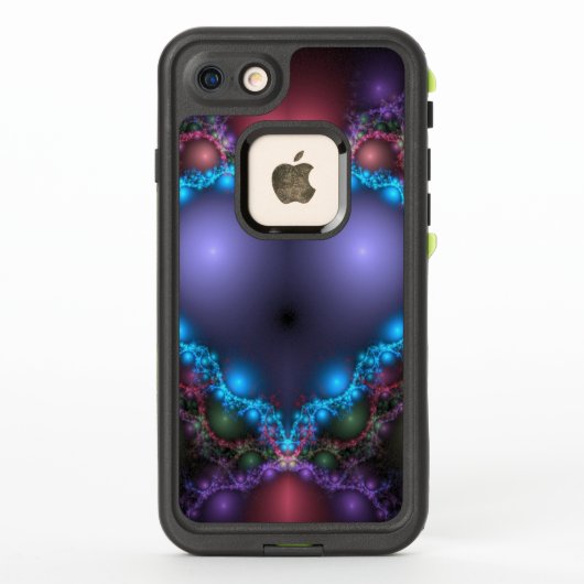 抽象芸術ブルーヒートネオンフリンジ LifeProof iPhoneケース (裏面)