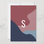 抽象芸術ブルーピモダンンク金ゴールドジオメトリスイート16 招待状 (裏面)