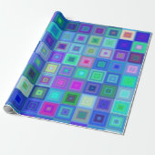 抽象芸術ブルーピンクボックスレトロ包装紙 ラッピングペーパー (アンロールド)