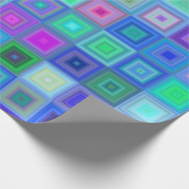 抽象芸術ブルーピンクボックスレトロ包装紙 ラッピングペーパー