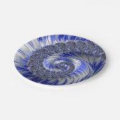 抽象芸術ブルーフラクタルスパイラル紙プレート ペーパープレート (アングル)