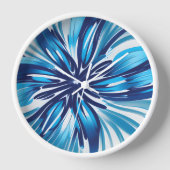 抽象芸術ブルーフラワーアールデコ 壁時計 (正面)