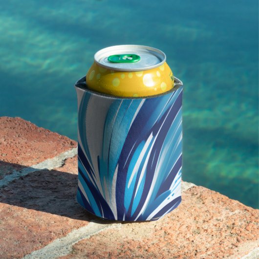 抽象芸術ブルーフラワーアールデコ 缶クーラー (インサイチュ プール)