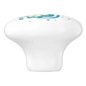 抽象芸術ブルーフラワーセラミックノブ セラミックノブ (側面)