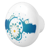 抽象芸術ブルーフラワーセラミックノブ セラミックノブ (右)