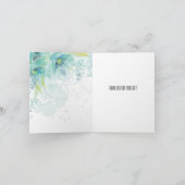 抽象芸術ブルーフローラありがとう サンキューカード (内部)