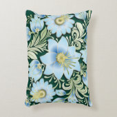 抽象芸術ブルーフローラオーナメント（緑） アクセントクッション (正面(垂直))