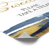 抽象芸術ブルーブライダルシャワーラブイズスイートサイン ポスター (角)