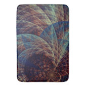 抽象芸術ブルーブラウン渦巻きフラクタル バスマット (正面縦)