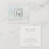 抽象芸術ブルーブラシストーク水彩ロゴ スクエア名刺 (正面/裏面)