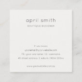 抽象芸術ブルーブラシストーク水彩ロゴ スクエア名刺 (裏面)