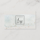 抽象芸術ブルーブラシストーク水彩ロゴ 名刺 (正面)