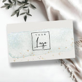 抽象芸術ブルーブラシストーク水彩ロゴ 名刺