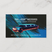 抽象芸術ブルーブラックのレンタル用リムジン&タクシー車 名刺 (正面)