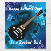 抽象芸術ブルーブラックギターファーズデイロックインパパ ワインラベル (シングルラベル)