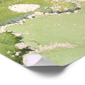 抽象芸術ブルーブラックグリーン金ゴールド ポスター (角)