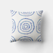 抽象芸術ブルーブラッシュストロークサークルコースト クッション (裏面)